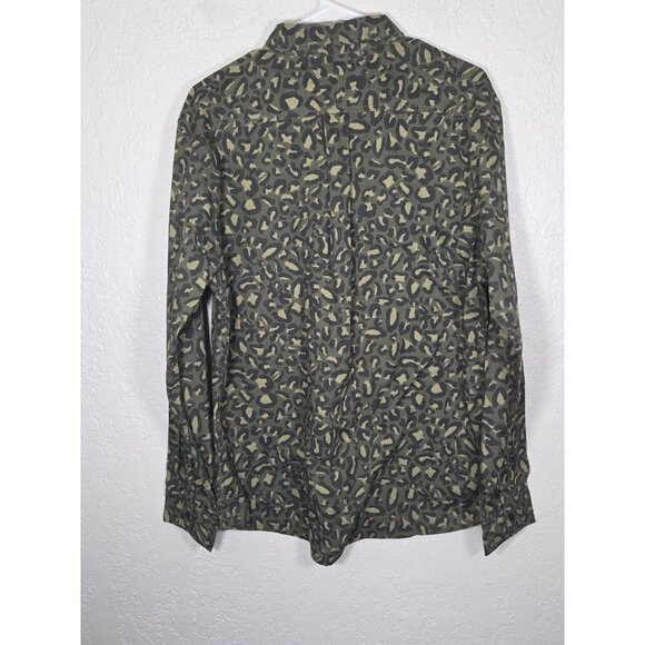 Levi's Men's GREEN KAHKI CAMO Print SZ Large Button Down Cotton Blend Shirt - Picture 4 of 6